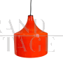 Vintage orange opaline glass pendant lamp, 1970s