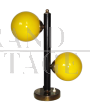 1960s desk lamp with yellow glass spheres                      