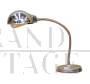 Articulated industrial table lamp in satin metal