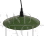 Industrial saucer lamp in dark green metal, 1940s