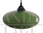 1940s industrial saucer suspension lamp in green metal