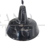 Industrial black metal funnel lamp, diameter 30 cm, 1950
