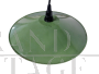 Industrial green metal saucer lamp from the 1940s