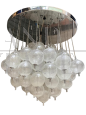 Mazzega chandelier with bubbles in Murano glass