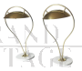 Pair of vintage brass and marble table lamps, 1970s       