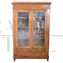 Antique walnut display bookcase or cupboard, 19th century