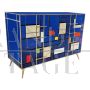 Dresser with four drawers in blue Murano glass