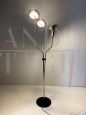 Reggiani design chromed steel floor lamp with three lights, 1960s