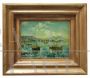 Luigi Basile - painting with Marina, Posillipo school, oil on panel