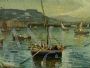 Luigi Basile - painting with Marina, Posillipo school, oil on panel