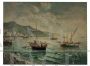 Marina painting by Luigi Basile, Posillipo school, oil on panel
