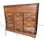 Antique office filing cabinet in oak with 12 drawers  
