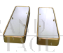 Pair of golden bathroom wall cabinets with mirror surface