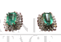 White gold earrings with Colombian emeralds