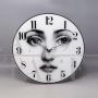 Fornasetti design wall clock in glass, Italy 1990s         