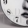 Fornasetti design wall clock in glass, Italy 1990s