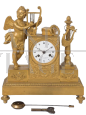 Antique French Empire clock in gilt bronze, 19th century
