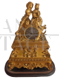 Antique Parisian clock in mercury gilded bronze, 1800s