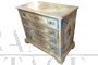 Antique chest of drawers from the 17th century painted with gold leaf
