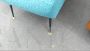 1950s armchairs in light blue Bouclé wool