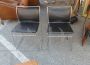 Pair of vintage Tulu chairs in black leather Takahama design