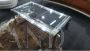 Vintage brass coffee table with glass top