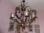 Vintage 60s bronze chandelier with 5 lights