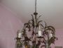 Vintage 60s bronze chandelier with 5 lights