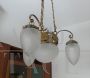 1920s Art Deco chandelier in wrought iron