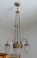 1920s Art Deco chandelier in wrought iron