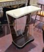 Pair of art deco parchment consoles with mirror