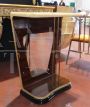 Pair of art deco parchment consoles with mirror