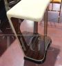 Pair of art deco parchment consoles with mirror