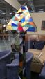 Vintage floor lamp in leaded glass, Italy 1980s