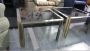 Coffee table in brass and steel with smoked glass, 1960s