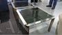 Coffee table in brass and steel with smoked glass, 1960s