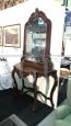 Antique console with large mirror on the top