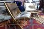 Folding armchairs in cow leather