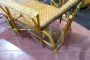 Vintage adjustable chaise longue sunbed in bamboo and rattan