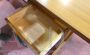 Vintage teak wood desk with iron footrest