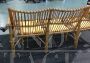 Vintage bamboo living room set with sofa, 4 armchairs and coffee table