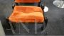 Samurai armchair and ottoman by Frigerio in orange alcantara