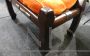 Samurai armchair and ottoman by Frigerio in orange alcantara