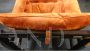 Samurai armchair and ottoman by Frigerio in orange alcantara