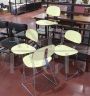 Set of 4 design chairs by Georges Coslin in metal and yellow formica