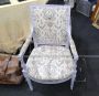 Pair of white lacquered Provencal Directoire armchairs