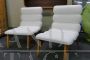 Pair of Scandinavian armchairs in white bouclé wool