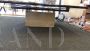 Re Quadro coffee table by Paolo Piva for B&B in wood and travertine marble