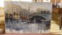 Osvaldo Sabene - painting of Venice - The Rialto Bridge, mixed technique on canvas 