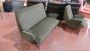 Sofa and armchair set designed by Nino Zoncada in military green velvet